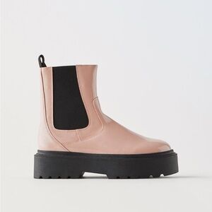 Zara Patent Effect Chelsea Boots